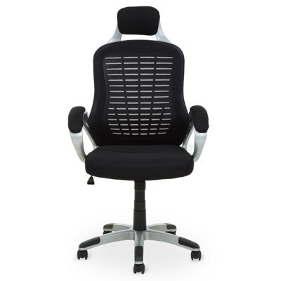 Orsina Comfortable Black And Silver Home Office Chair, Ergonomic Work From Home Chair, Movable Ergonomic Chair - image 1