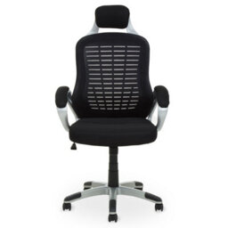 Orsina Comfortable Black And Silver Home Office Chair, Ergonomic Work From Home Chair, Movable Ergonomic Chair