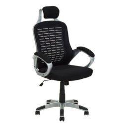 Orsina Comfortable Black And Silver Home Office Chair, Ergonomic Work From Home Chair, Movable Ergonomic Chair - thumbnail 2