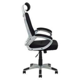 Orsina Comfortable Black And Silver Home Office Chair, Ergonomic Work From Home Chair, Movable Ergonomic Chair - thumbnail 3