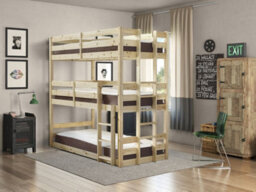 Strictly Beds And Bunks Pandora Heavy Duty Triple Sleeper Pine Bunk Bed, 2Ft 6 Single - thumbnail 1