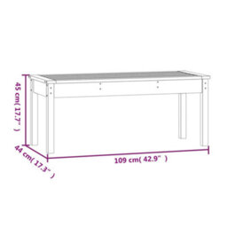 Vidaxl Garden Bench Black 109X44X45 Cm Solid Wood Pine Garden Benches - thumbnail 8