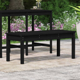 Vidaxl Garden Bench Black 109X44X45 Cm Solid Wood Pine Garden Benches - thumbnail 3