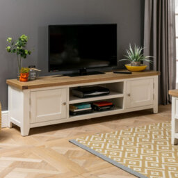 The Furniture Market Cheshire Cream Painted Large Widescreen Tv Unit Up To 80 Tv Size - thumbnail 5