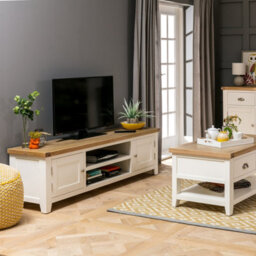 The Furniture Market Cheshire Cream Painted Large Widescreen Tv Unit Up To 80 Tv Size - thumbnail 6