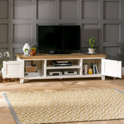 The Furniture Market Cheshire Cream Painted Large Widescreen Tv Unit Up To 80 Tv Size - thumbnail 4