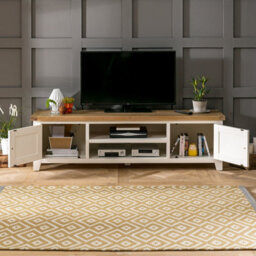 The Furniture Market Cheshire Cream Painted Large Widescreen Tv Unit Up To 80 Tv Size - thumbnail 2