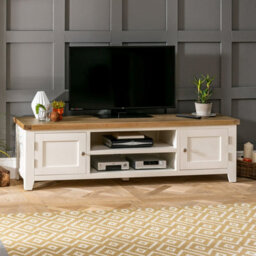 The Furniture Market Cheshire Cream Painted Large Widescreen Tv Unit Up To 80 Tv Size - thumbnail 3
