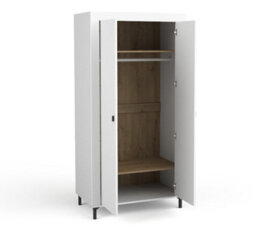 Arte Mossa Modern Hinged Door Wardrobe In White & Oak - W970mm X H1930mm X D560mm - thumbnail 2