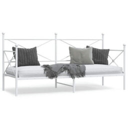 Berkfield Day Bed Without Mattress White 80X200 Cm Steel - thumbnail 1