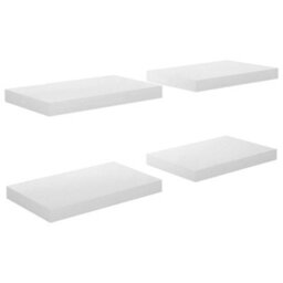 Berkfield Floating Wall Shelves 4 Pcs High Gloss White 40X23X3.8 Cm Mdf - thumbnail 2