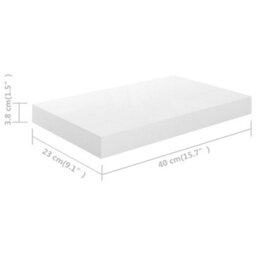 Berkfield Floating Wall Shelves 4 Pcs High Gloss White 40X23X3.8 Cm Mdf - thumbnail 8