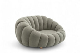 Teddy Boucle Fabric Sage Green Mirielle 2 Seat Accent Chair - thumbnail 4