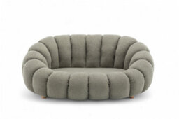 Teddy Boucle Fabric Sage Green Mirielle 2 Seat Accent Chair - thumbnail 2