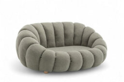 Teddy Boucle Fabric Sage Green Mirielle 2 Seat Accent Chair - thumbnail 3
