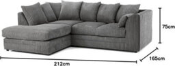 BlissFurniture Ltd Jumbo Cord Scatter Back 4-Seater Left Hand Facing Corner Sofa - thumbnail 2