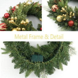 Amorly Christmas Wreath Pre-Lit 19.68 Inch With Light, Artificial Christmas Wreaths For Front Door, Wreath For Christmas Decoration - thumbnail 3