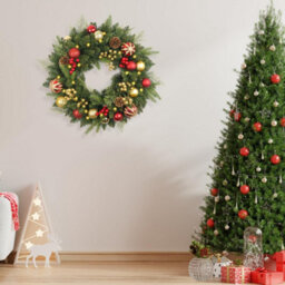Amorly Christmas Wreath Pre-Lit 19.68 Inch With Light, Artificial Christmas Wreaths For Front Door, Wreath For Christmas Decoration - thumbnail 7