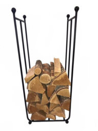 Poppy Forge Log Rack Tall - Steel - L30.5 X W34.3 X H85.1 Cm - Powder Coated Black
