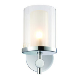 Luminosa Lighting Luminosa Britton 1 Light Bathroom Wall Light Chrome Ip44 With Clear Rippled Glass, G9 - thumbnail 2