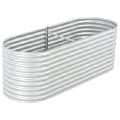 Berkfield Garden Raised Bed 240X80X81 Cm Galvanised Steel Silver - image 1