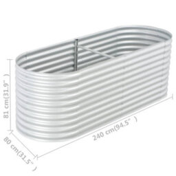 Berkfield Garden Raised Bed 240X80X81 Cm Galvanised Steel Silver - thumbnail 8