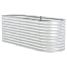 Berkfield Garden Raised Bed 240X80X81 Cm Galvanised Steel Silver - thumbnail 3
