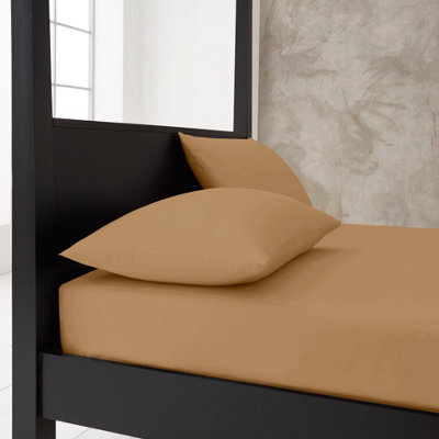 Gc Gaveno Cavailia Premium Super Soft Percale Fitted Sheet King Mocha
