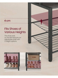 LEDREM Hall Tree With Bench And Shoe Storage, Hallway Coat Rack With Shoe Bench And 5 Storage Shelves, 9 Coat Hooks And 6 Side Hooks - thumbnail 8