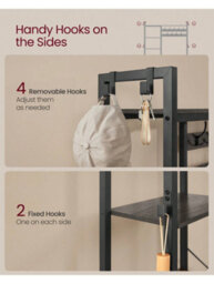 LEDREM Hall Tree With Bench And Shoe Storage, Hallway Coat Rack With Shoe Bench And 5 Storage Shelves, 9 Coat Hooks And 6 Side Hooks - thumbnail 9