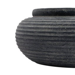 Hill Interiors Amalfi Ribbed Round Planter Grey (19Cm X 41Cm X 41Cm) - thumbnail 4