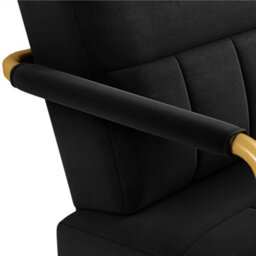 Yaheetech Black 75.5 Cm W Velvet Accent Armchair With Gold Metal Frame - thumbnail 9