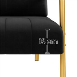 Yaheetech Black 75.5 Cm W Velvet Accent Armchair With Gold Metal Frame - thumbnail 7