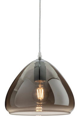 Luminosa Lighting Luminosa Willis Dome Pendant Light Chrome With Smoked Glass - image 1