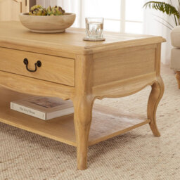 The Furniture Market French Chateau Oak 2 Drawer Coffee Table - thumbnail 5