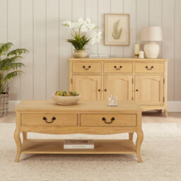 The Furniture Market French Chateau Oak 2 Drawer Coffee Table - thumbnail 6