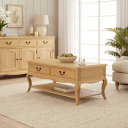 The Furniture Market French Chateau Oak 2 Drawer Coffee Table - thumbnail 2