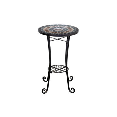 Shatchi Marrakech Mosaic Plant Stand And Side Table Ceramic Tile Top For Indoor And Outdoor Use - image 1