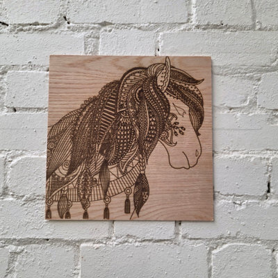 Garden Troughs and Planters Mandala Style Horse's Head Wall Art - image 1