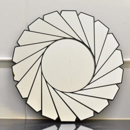 Deenz Large Wall Mirror Art Deco Frame Round Swivel Style Wall Mirror Glass 61Cm Swirl Design Home Decor (Black)
