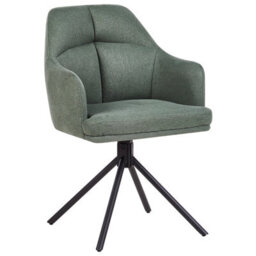 Beliani Set Of 2 Dining Chairs Swivel Mira Fabric Green - thumbnail 7