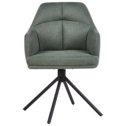 Beliani Set Of 2 Dining Chairs Swivel Mira Fabric Green - thumbnail 4