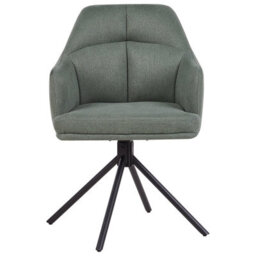 Beliani Set Of 2 Dining Chairs Swivel Mira Fabric Green - thumbnail 5