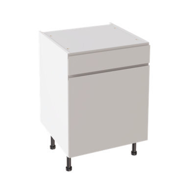 Kitchen Kit Drawerline Base Cabinet 600mm J-Pull - Gloss Light Grey - image 1