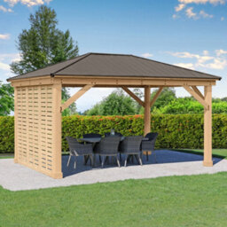 Meridian Gazebo 12Ft X 16Ft (3.7M X 4.9M) With Single Privacy Wall - thumbnail 1