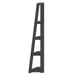 Mercers Furniture Corona Charcoal Grey Corner Ladder Bookcase Open Leaning Shelving Display Unit Solid Wood Mexican Pine Wooden - thumbnail 5