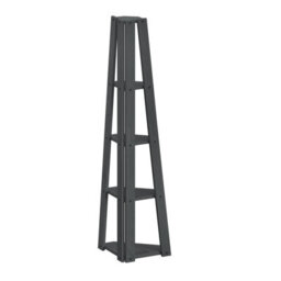 Mercers Furniture Corona Charcoal Grey Corner Ladder Bookcase Open Leaning Shelving Display Unit Solid Wood Mexican Pine Wooden - thumbnail 4