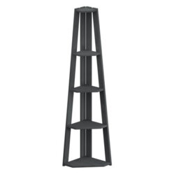 Mercers Furniture Corona Charcoal Grey Corner Ladder Bookcase Open Leaning Shelving Display Unit Solid Wood Mexican Pine Wooden - thumbnail 3