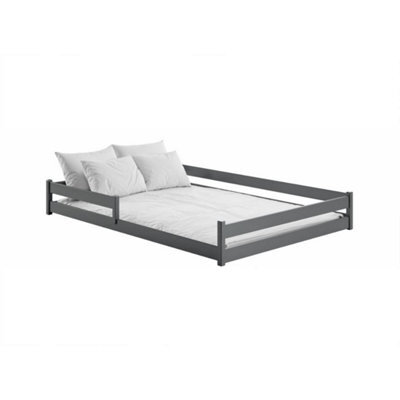 Arte Graphite Fini Eu Double Bed W147Cm X H29Cm X D208Cm - Montessori-Approved Bold Contrast - image 1