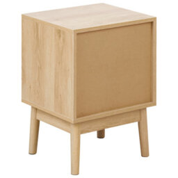 Wyld And Coco Rustic Bedside Table, Light Brown Mdf With Pine Legs, Drawer And Open Shelf, W40 X D35 X H55Cm - thumbnail 5